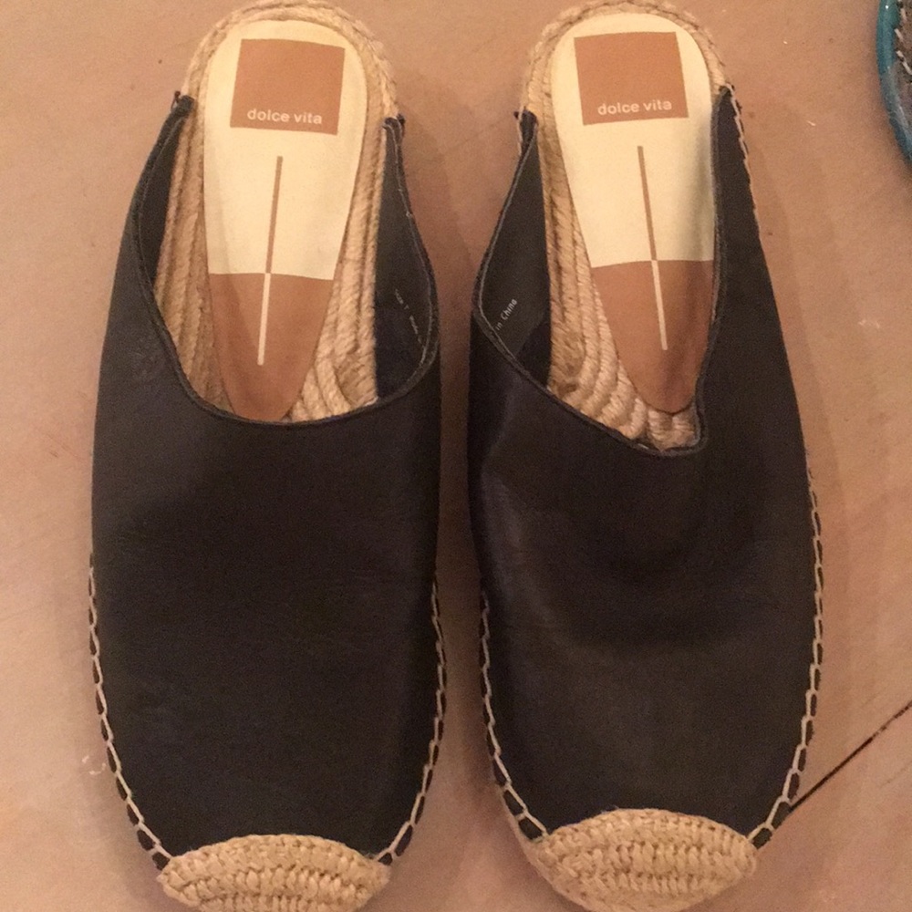 Dolce Vita leather slide espadrilles. Like new